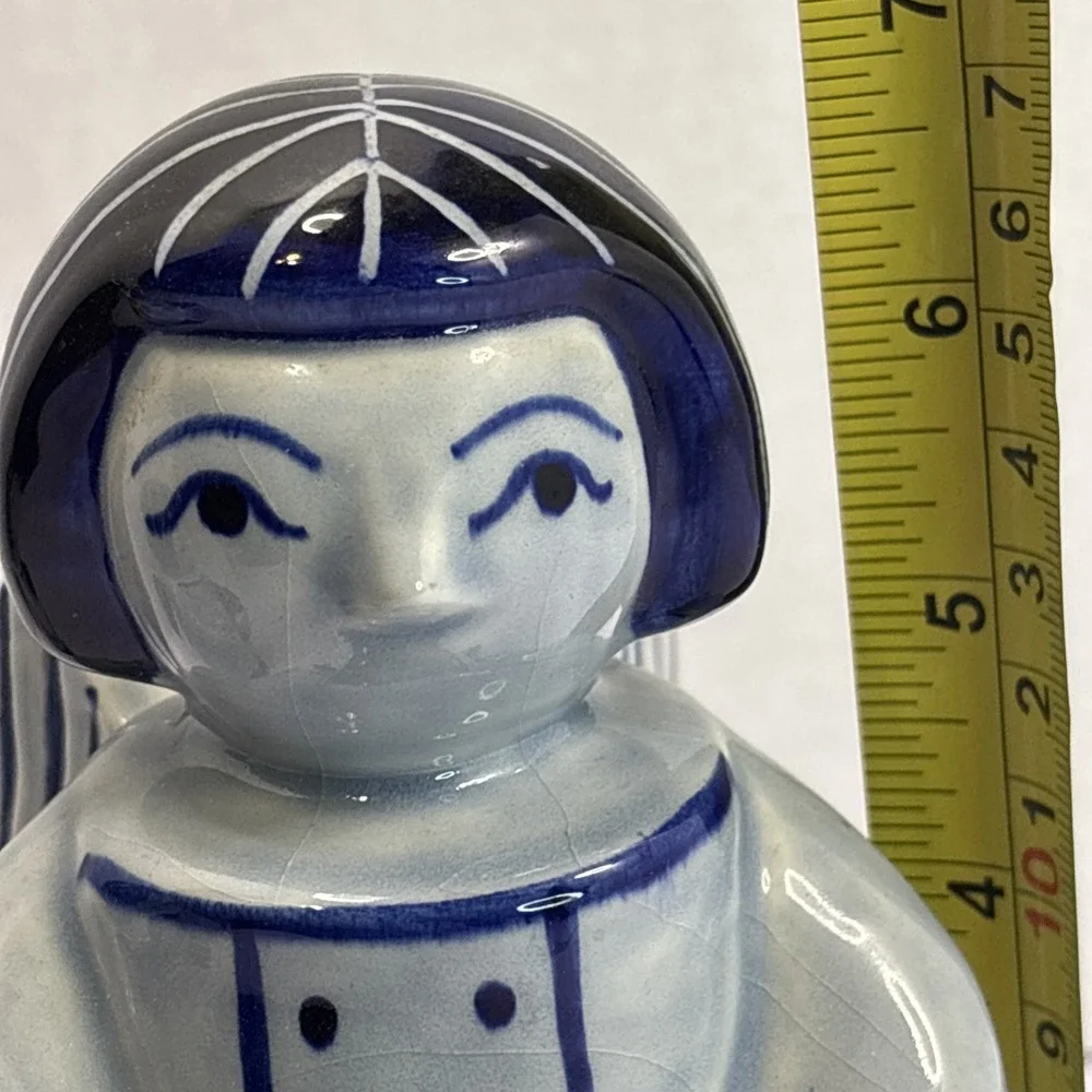 Pair Of Gzhel Russia Blue & White Porcelain Angel Candle Holder 5